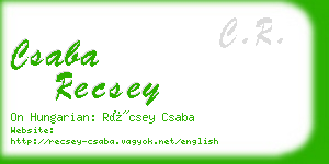 csaba recsey business card